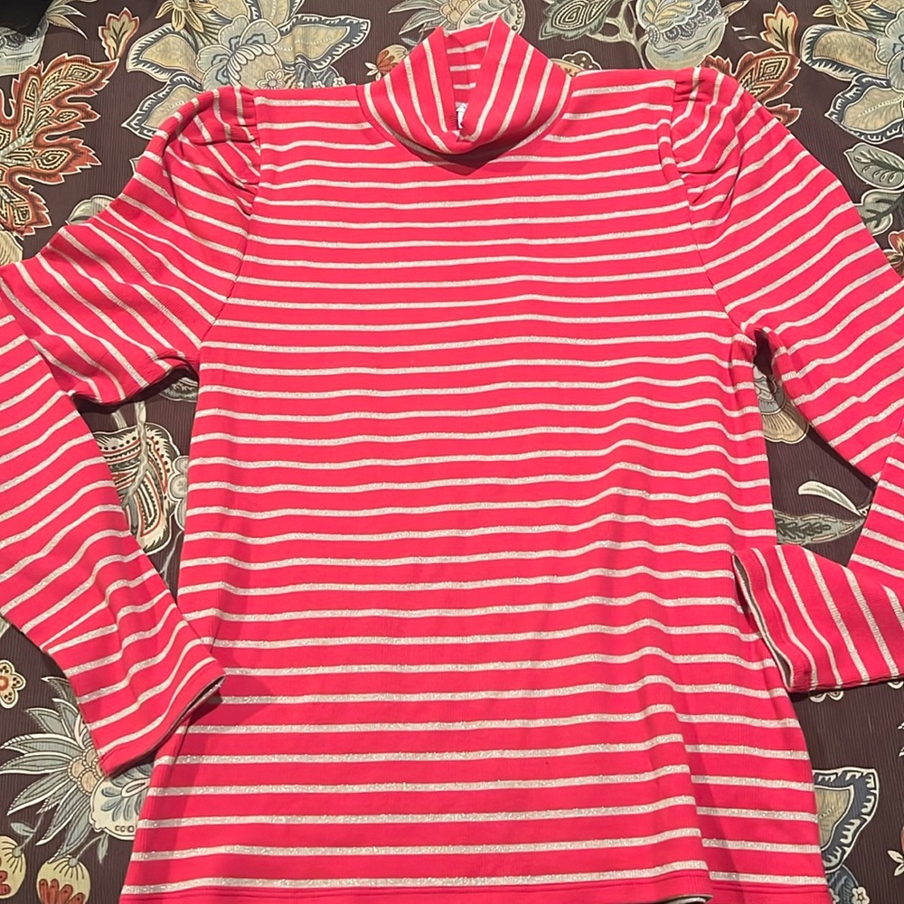 Striped gold and red turtle neck by J Crew